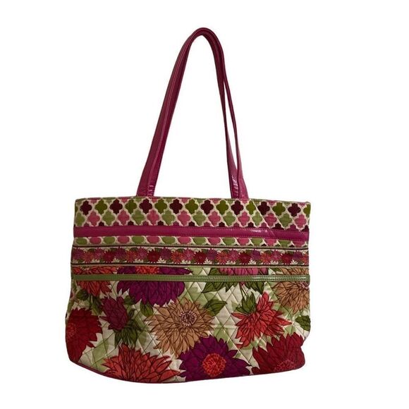 Vera Bradley Zippidy Tote Bag Purse Hello Dahlia Pink Floral - Picture 2 of 6